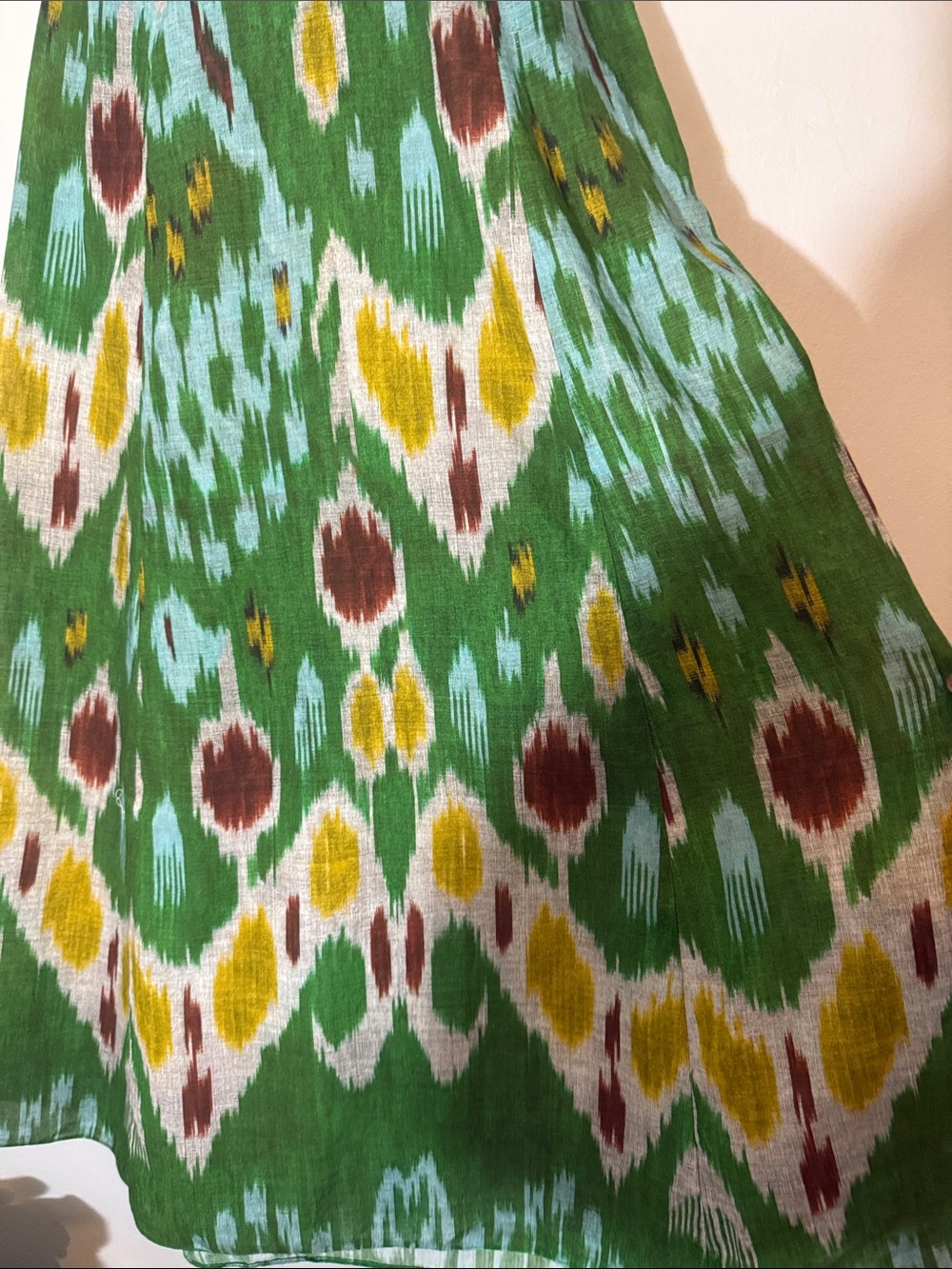 ERDEM Selene Green Printed Ikat Halter Maxi Dress size 6 - Picture 10 of 12